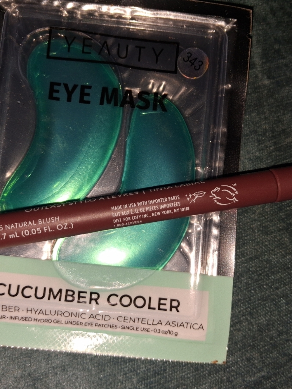Cucumber Cooler Eye Mask + Brown Lip/liner Pen